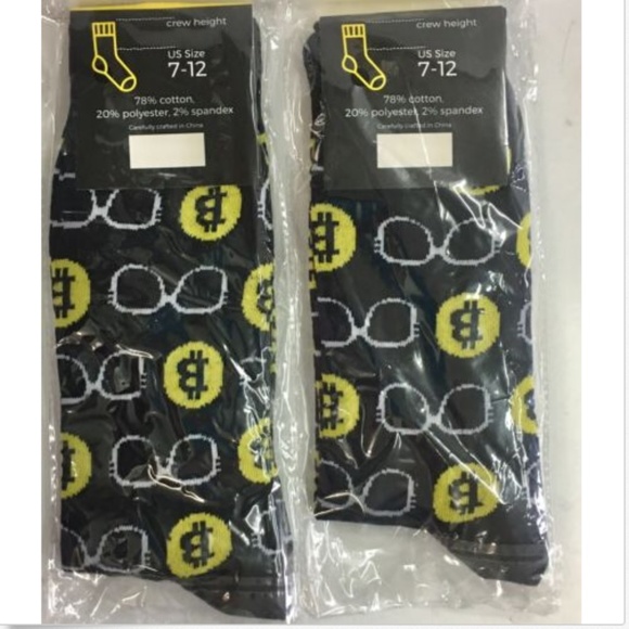 Legit Bitcoin BTC Novelty Socks 2 Packs - Picture 3 of 3